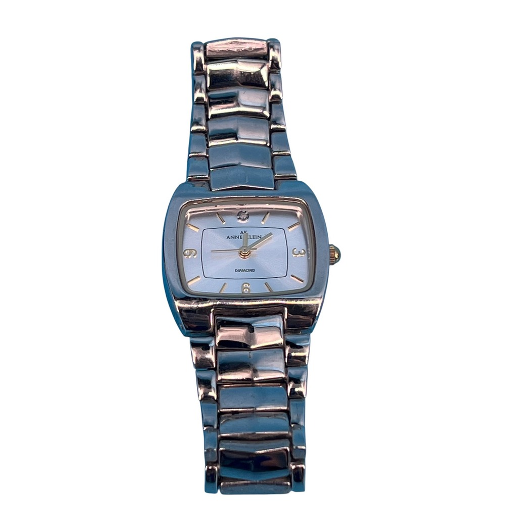 Anne Klein Women Silver Tone Diamond Dial Bracelet Watch 10/1309 Japan Movt - Picture 2 of 7